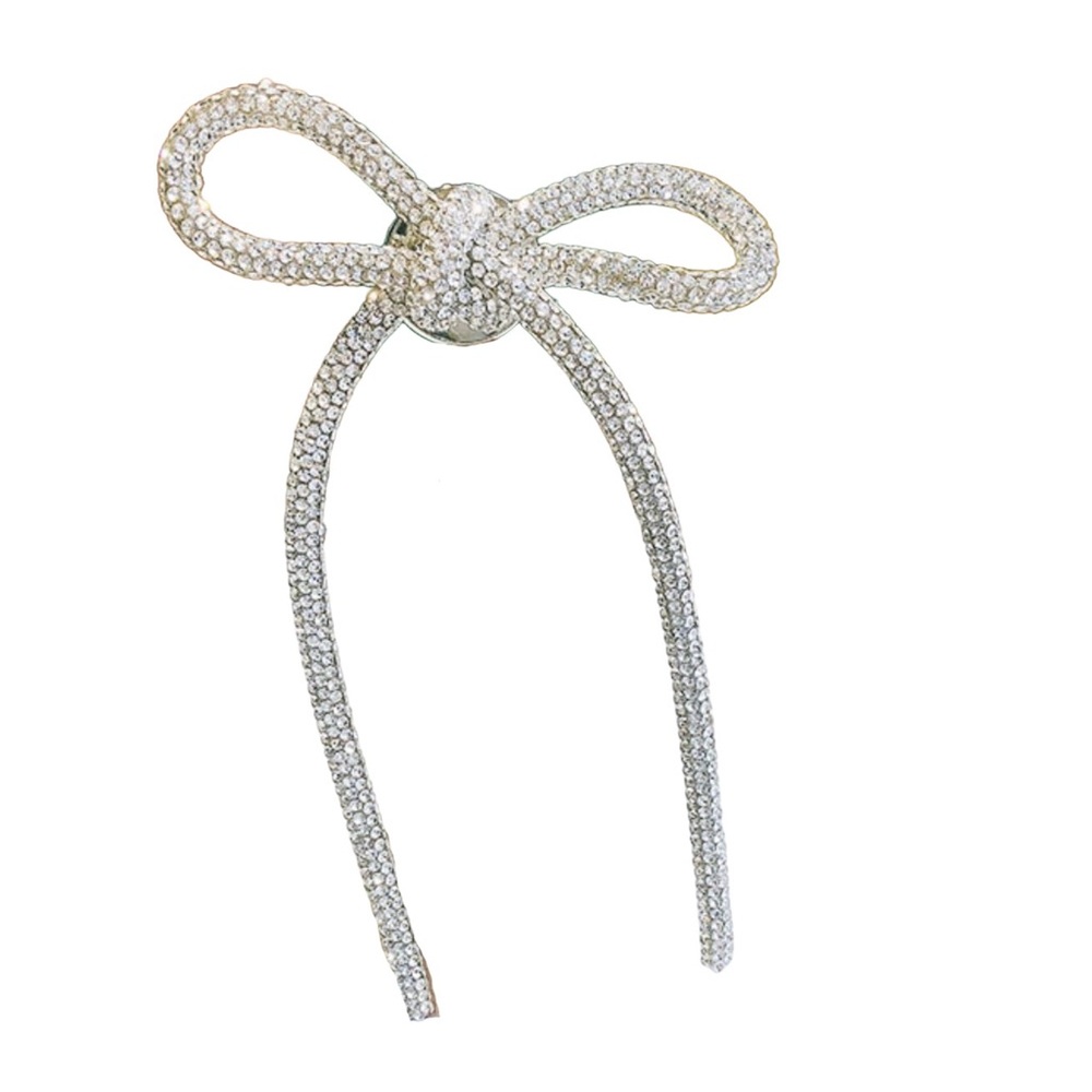 Elegant Silver Bow pin Brooch Accessory